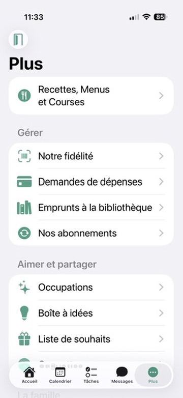 Accès aux services familiaux dont la fidélité dans edenfamily