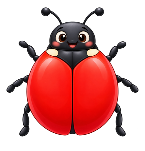 Coccinelle rouge du jeu de comptage