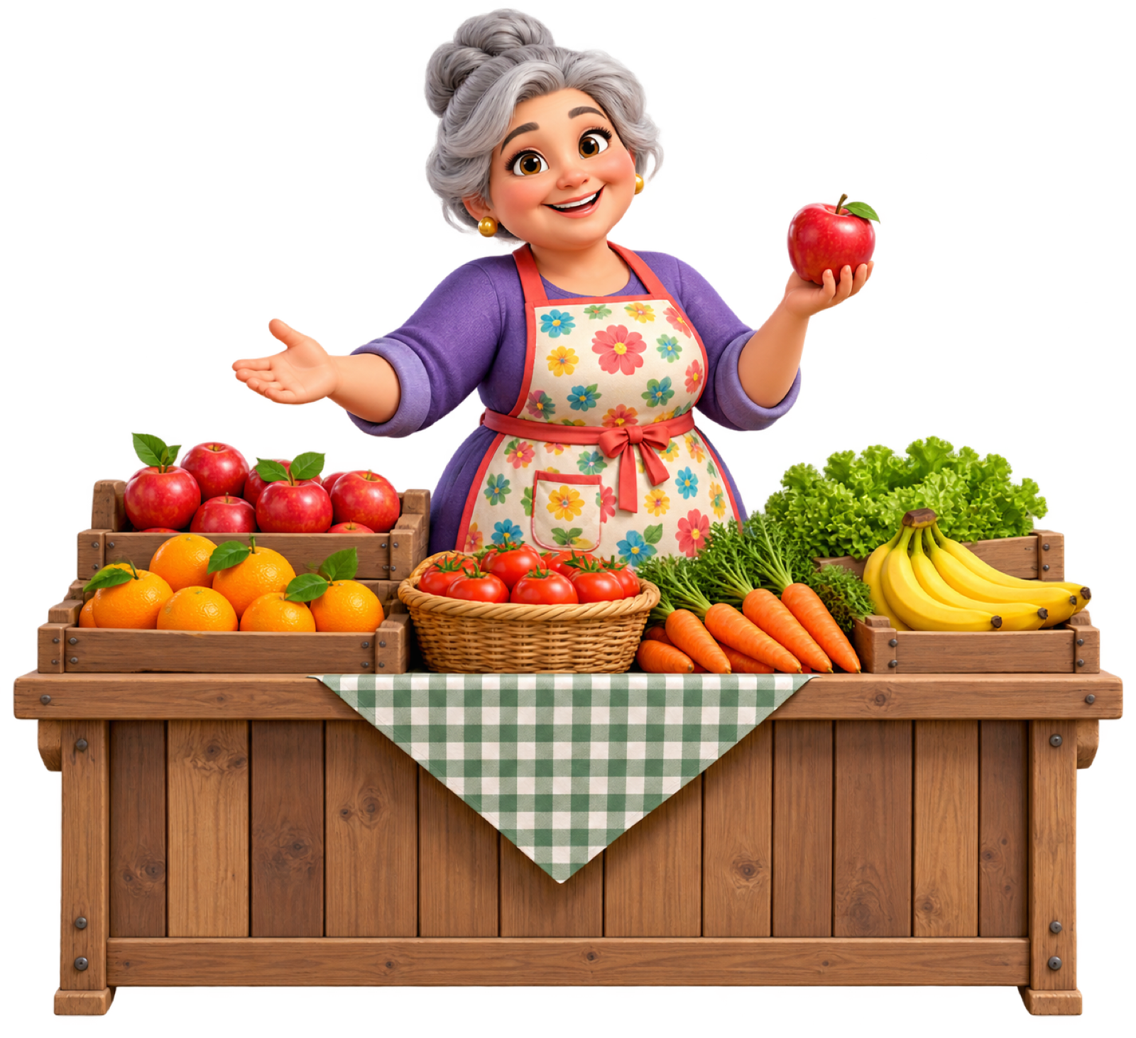 La marchande souriante derrière son étal