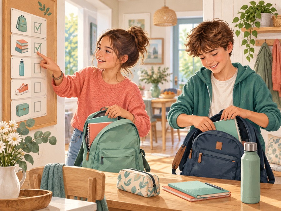 Des enfants gagnent en autonomie dans l’organisation familiale